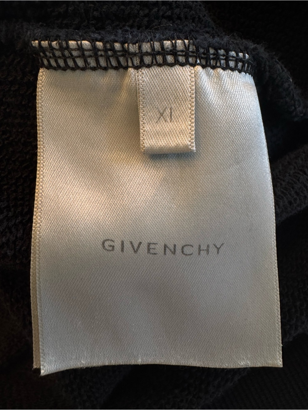 Givenchy Archetype Curved Logo Hoodie Black Cotton Fleece Size XL - Picture 10 of 12